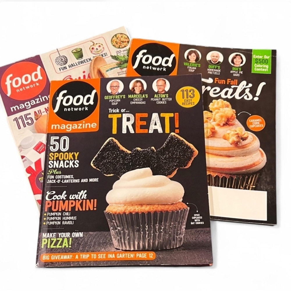 Food Network Halloween Magazine Lot October 2016 2017 2018 Set of 3